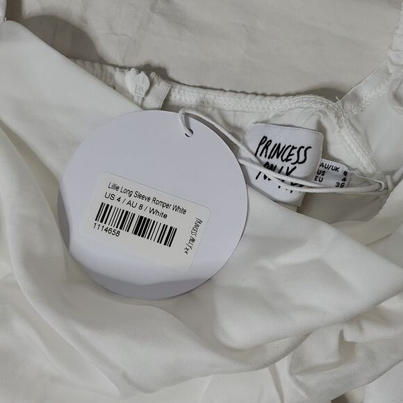 Princess Polly Lillie White Long Sleeve Romper - Picture 2 of 4